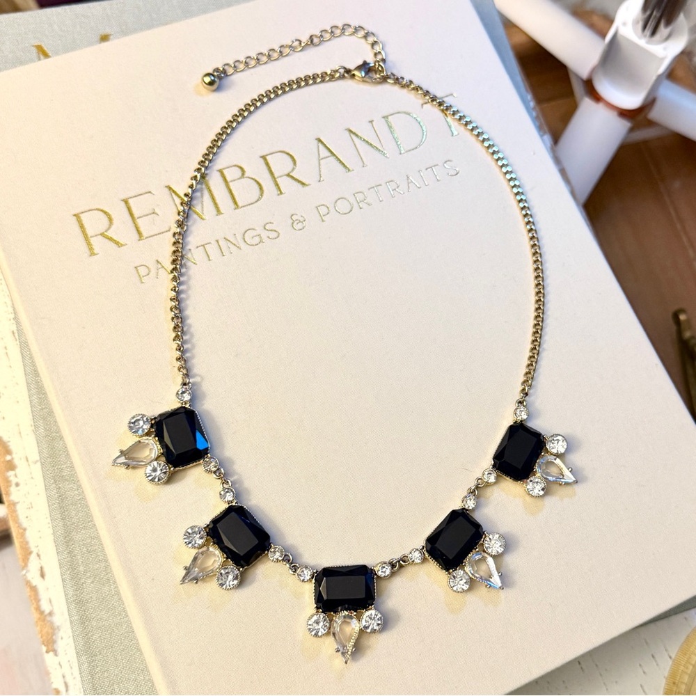 Express Black Stone Statement Necklace